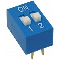 DIP switch 2 positions blue