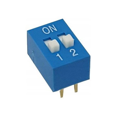 DIP switch 2 positions blue