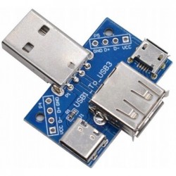 Adapter wtyku USB typ A na PCB rozgałęźnik A C mic