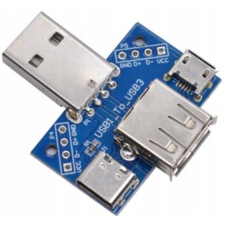 USB Plug Adapter Type A to PCB Splitter A C mic