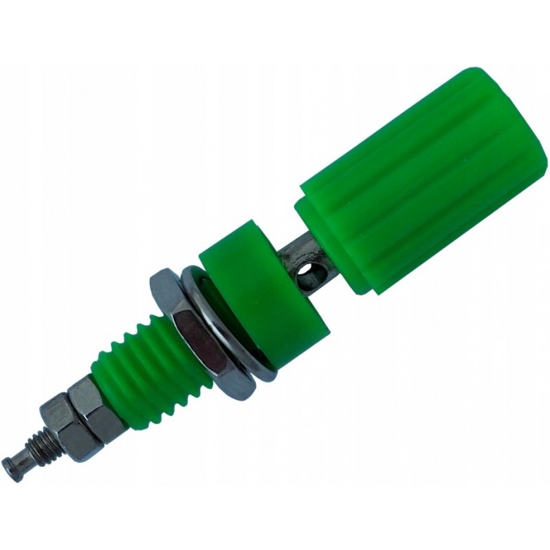 4mm screw-on green banana speaker socket