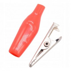 Pair of crocodile 28mm connectors black + red
