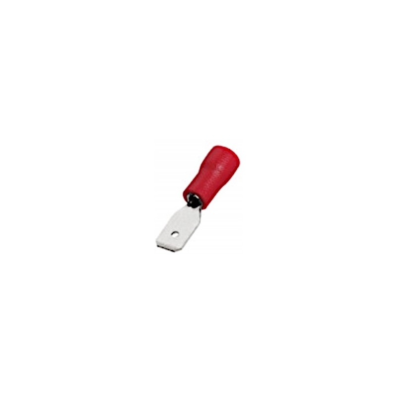 2x Male connector 4.8mm with red insulation