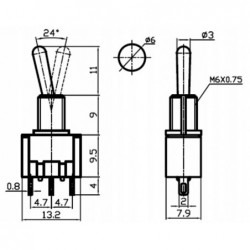 SPDT lever switch MTS-102 1/4 inch