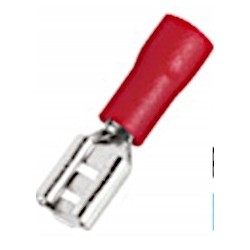 2x Female Connector 4.8mm with Red Insulation