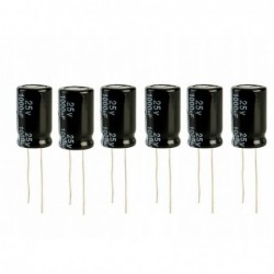 6X Kondensator elektrolityczny 25V 1000uF 18x10