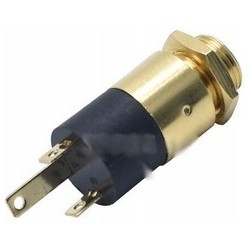 Headphone jack socket 3.5 mm gold screwed to metal housing