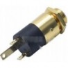 Headphone jack socket 3.5 mm gold screwed to metal housing