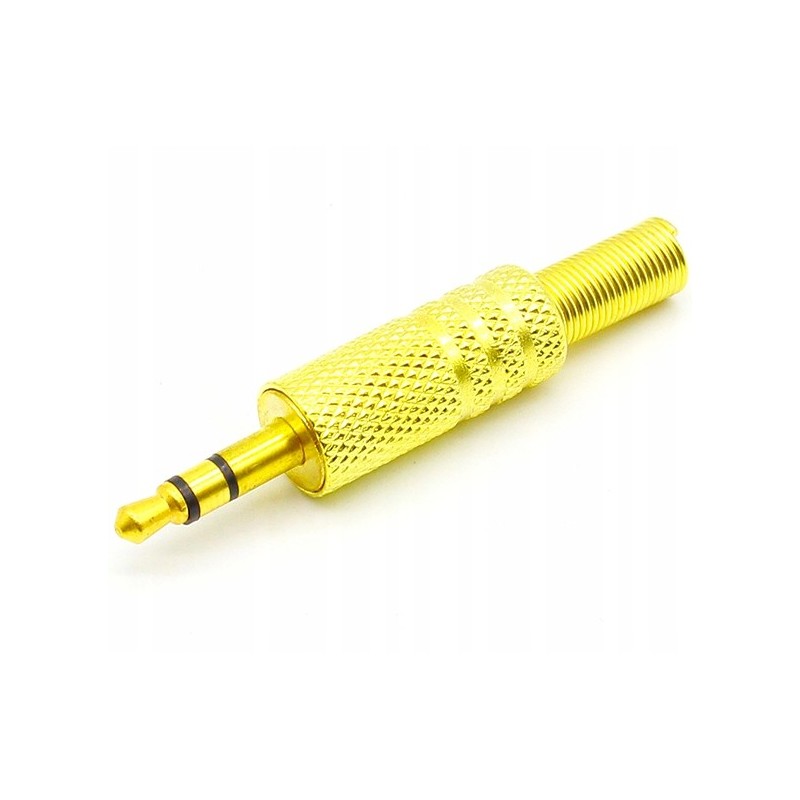 3.5mm stereo headphone jack connector gold metal