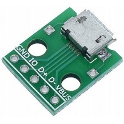 Adapter gniazda Micro USB na PCB do lutowania