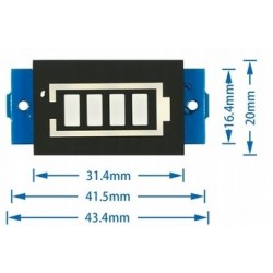 3S 18650 11.1 - 12.6V battery charge level indicator blue