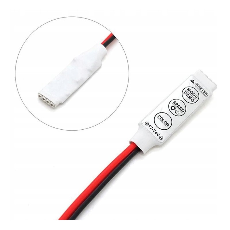 RGB LED driver 5050 72W 3 buttons 12-24V 6A