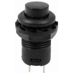 Fixed button SPST NO black 12mm