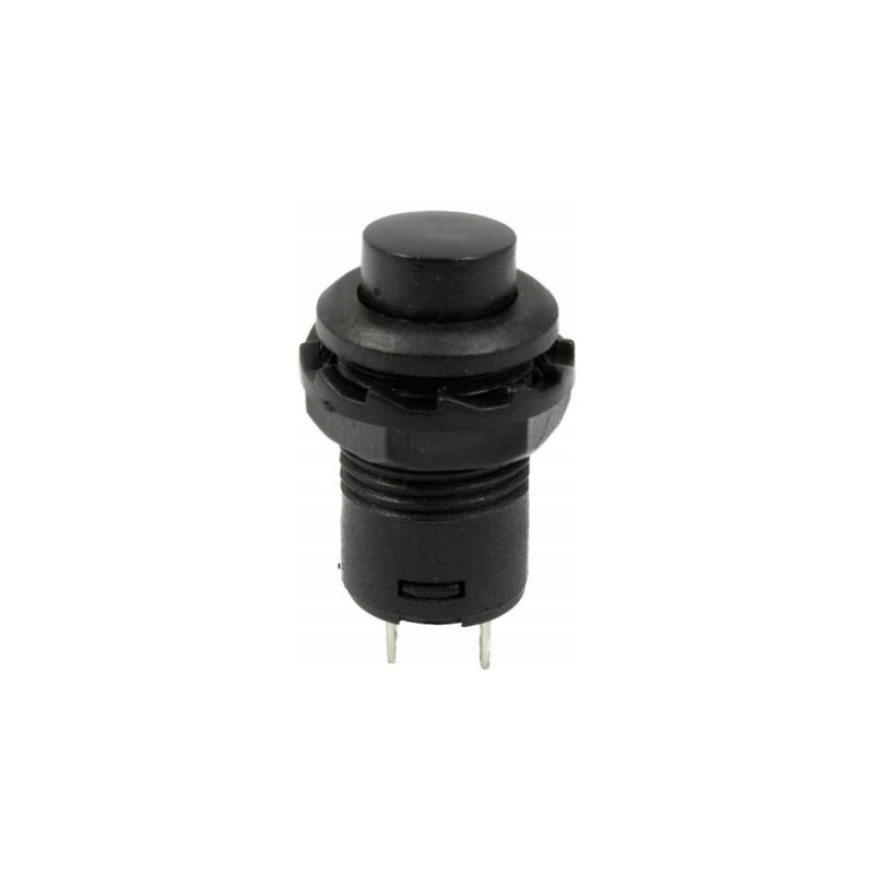 Przycisk stabilny stały SPST NO czarny 12mm samoblokujący