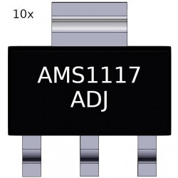 10x AMS1117-ADJ voltage stabilizer 1A ADJ reg.