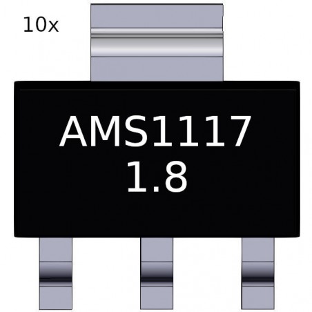 10x AMS1117-1.8V stabilizator napięcia 1A 1.8V