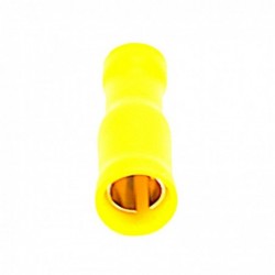 2x Konektor rurkowy żeński 5mm izolowany żółty 10-12 AWG