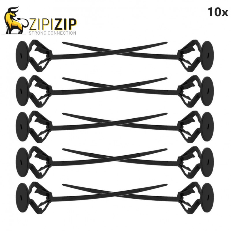 10x ZipiZip uniwersalny kołek mocujący spinka samochodowa od 7.5 do 11 mm.