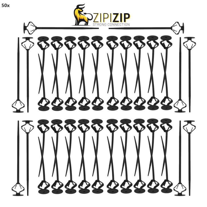 50x ZipiZip uniwersalny kołek mocujący spinka samochodowa od 7.5 do 11 mm.