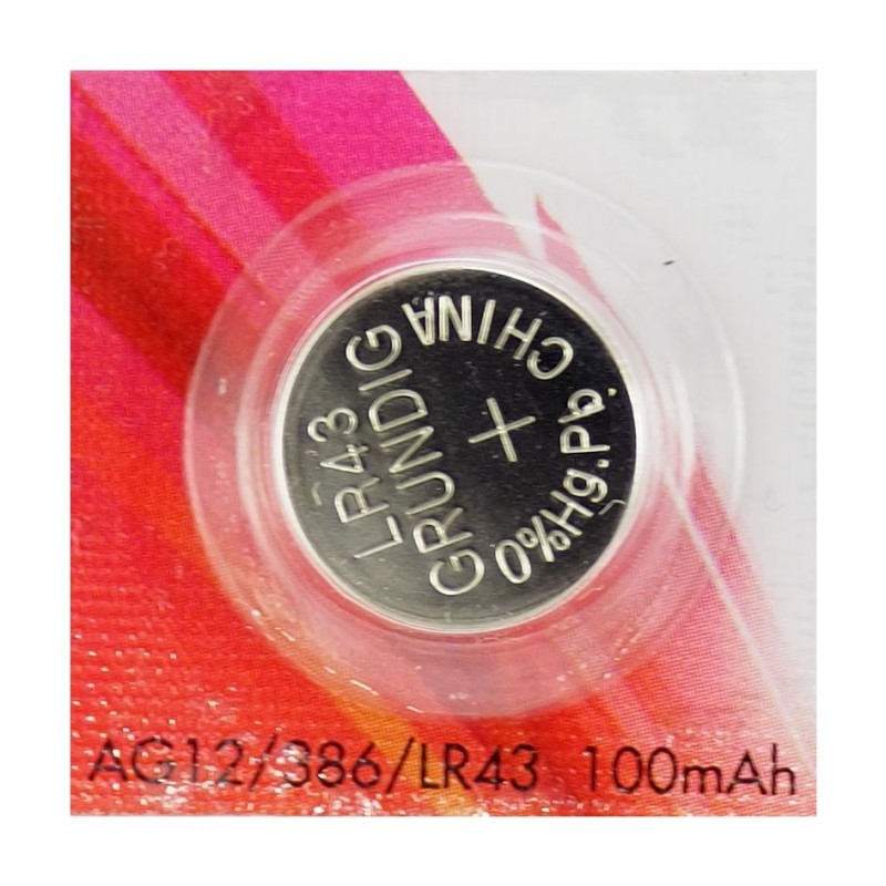 AG12 386 LR43 SR43W Baterie alcalină cu buton 11,6x4,2