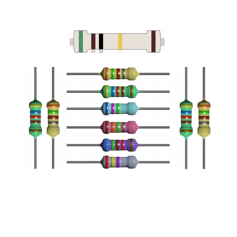 10x rezistor 5.1 MOhm 1% toleranță putere 1/4W 5.1M