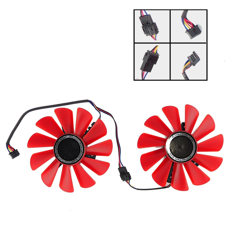 2x Ventilator de răcire pentru XFX RX 570 4GB 8GB FDC10U12S9 0.45A 85m