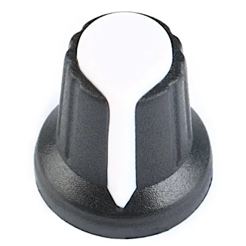 Buton potențiometru alb 6mm WH148 17/10-16mm alb/negru