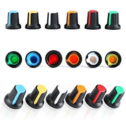 Buton potențiometru alb 6mm WH148 17/10-16mm alb/negru