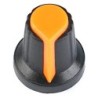 Buton potențiometru portocaliu 6mm WH148 17/10-16mm pom-negru