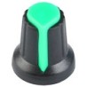Buton potențiometru verde 6mm WH148 17/10-16mm verde/negru