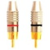 2 x RCA AUX cinch para wtyków stereo kolor złoty metalowe lutowane