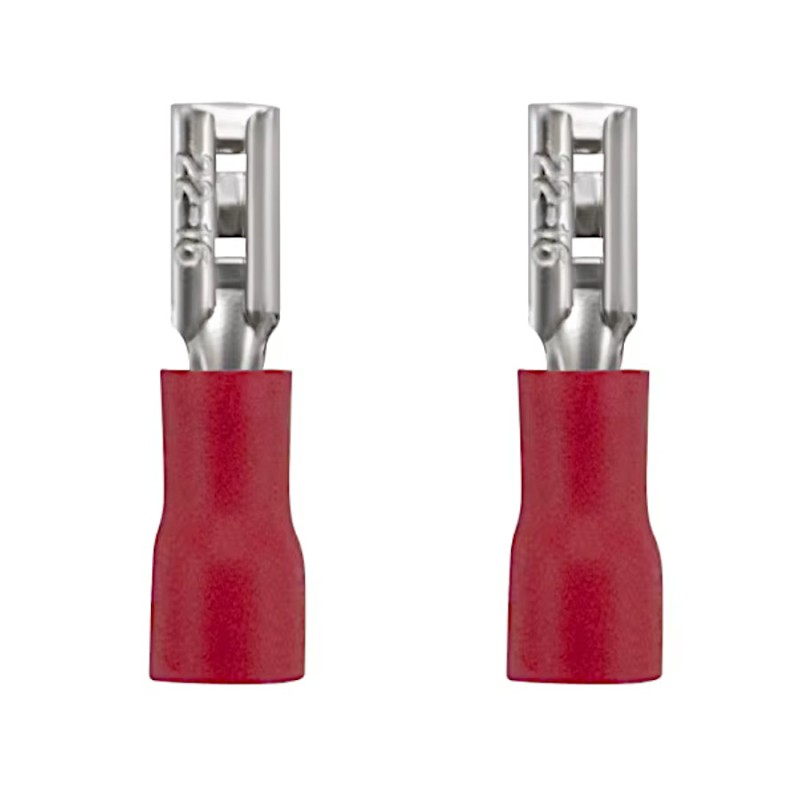 2x conector femelă 2.8mm cu izolație roșie