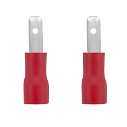 2x 2.8mm male connector with insulation red