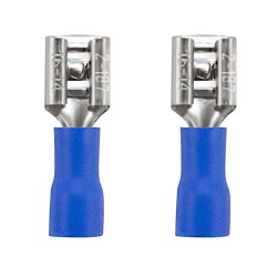 2x female connector 4.8mm with insulation blue