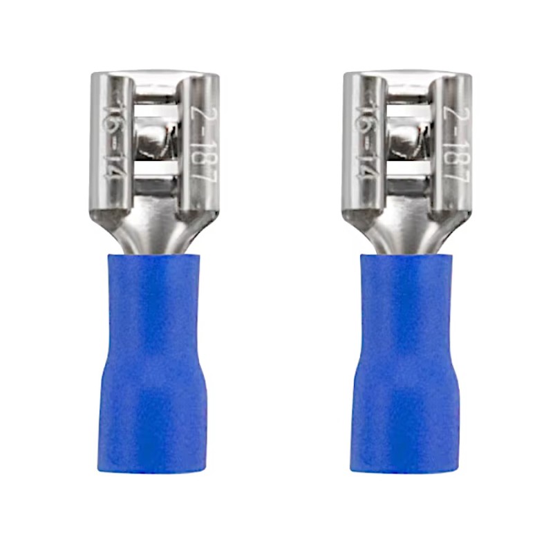 2x conector feminin 4.8mm cu izolație albastră