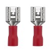 2x conector femelă de 6,3 mm cu izolație AWG roșie