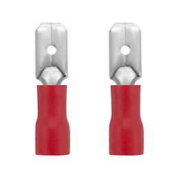 2x male connector 4.8mm with insulation red