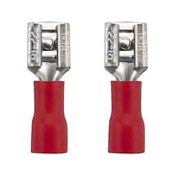 2x female connector 4.8mm with insulation red