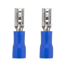 2x female connector 2.8mm with insulation blue