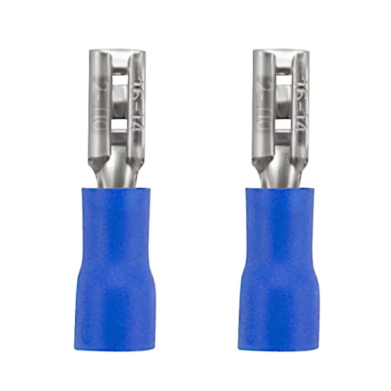 2x female connector 2.8mm with insulation blue