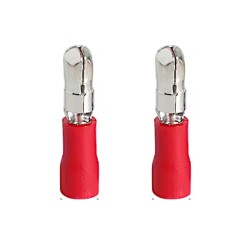 2x 4mm insulated male tube connector red 16-22 AWG