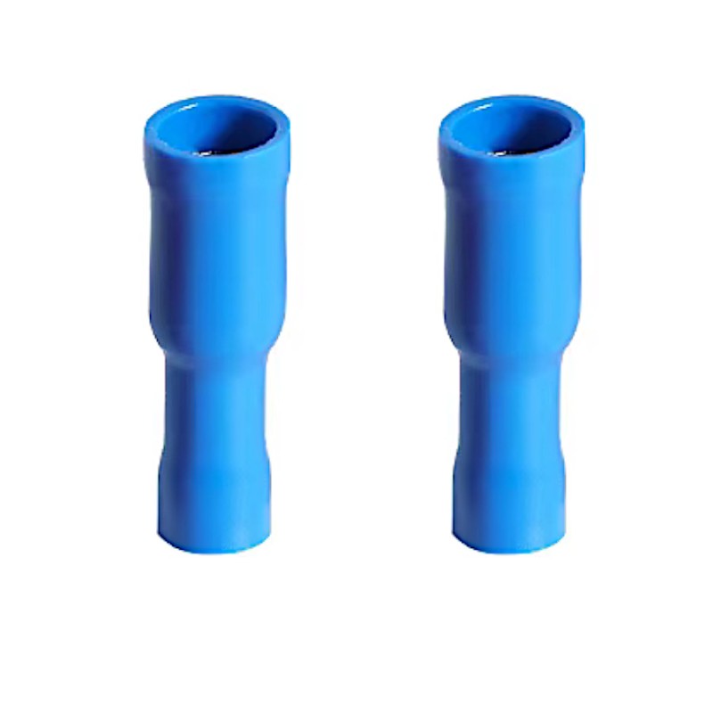 2x conectorul tubului de sex feminin 4mm izolat albastru 14-16 AWG