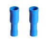 2x conectorul tubului de sex feminin 4mm izolat albastru 14-16 AWG