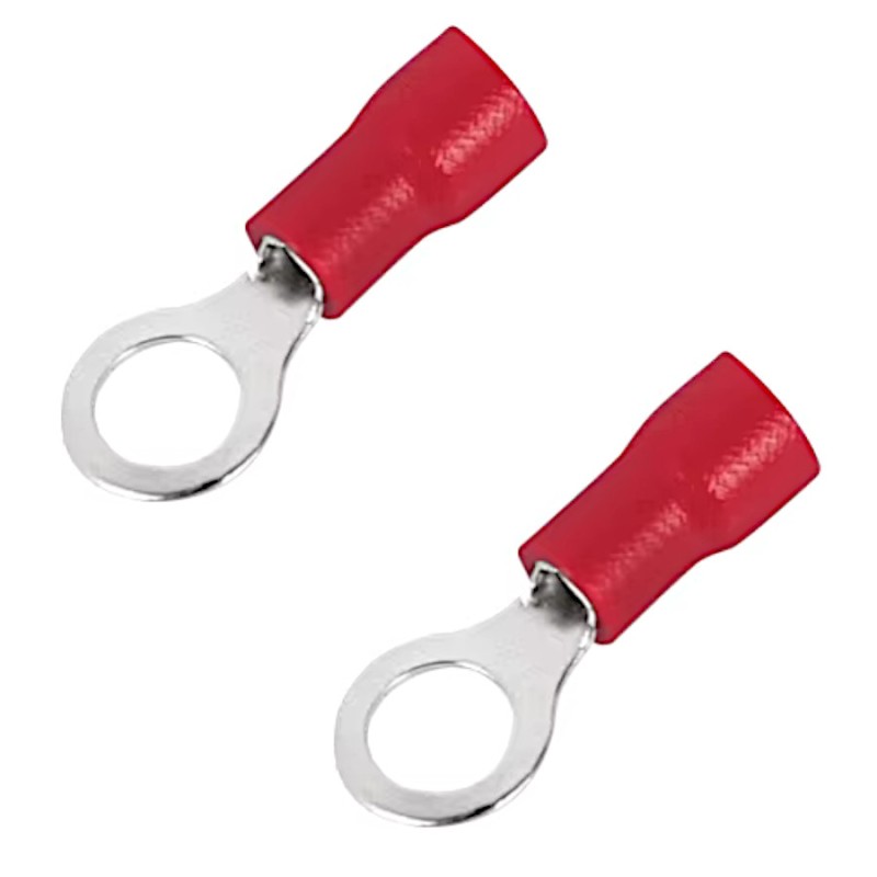 2x Conector inelar izolat roșu 5mm fi 8