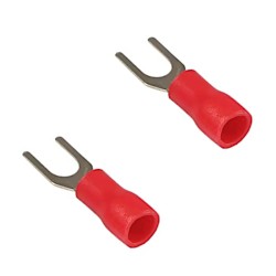 2x 5mm fork connector isolated red