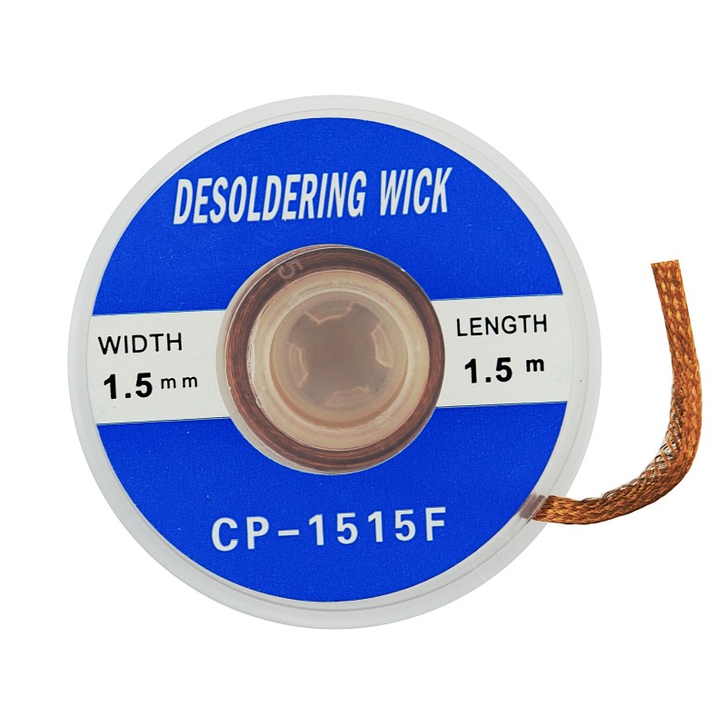 Copper braid for solder extraction 1.5mm 1.5m 1.5x1.5