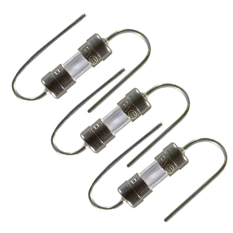 3x Siguranță de sticlă 2A F2A 3.6x10 mm lipită pe PCB cu picioare