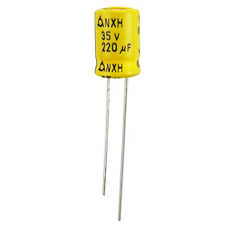 Condensator electrolitic 220uF 35V 8x11.5 cu impedanță redusă Samyoung