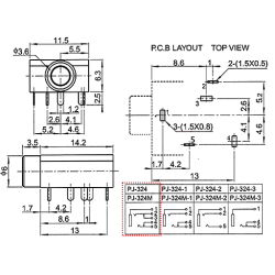 Mufa jack de 3,5 mm PJ-324 PJ324M 5 pini către PCB cu mute pentru difuzor