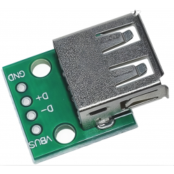 Adapter for USB 2.0 type A socket on PCB for soldering